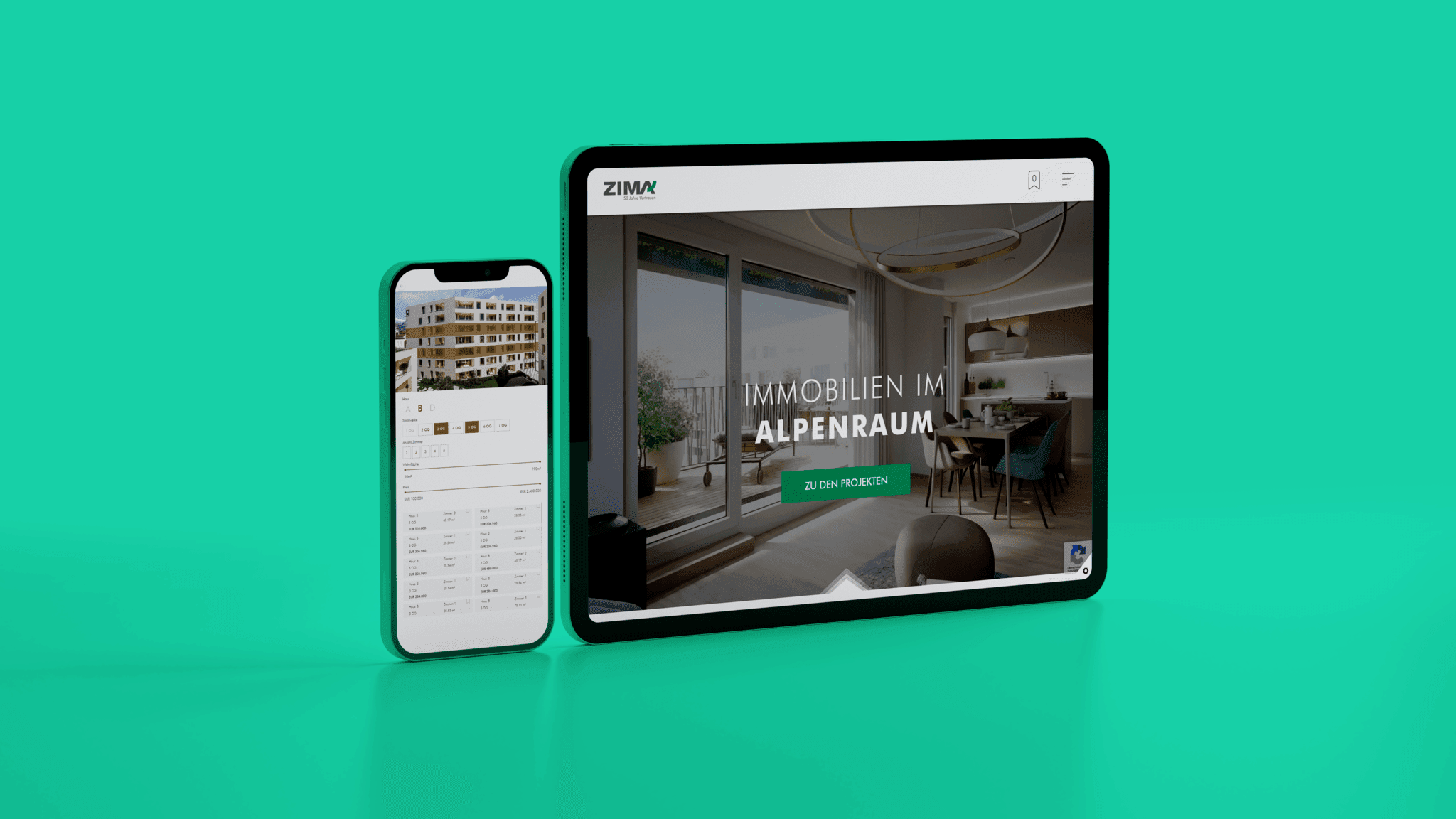 ZIMA Website Mockup