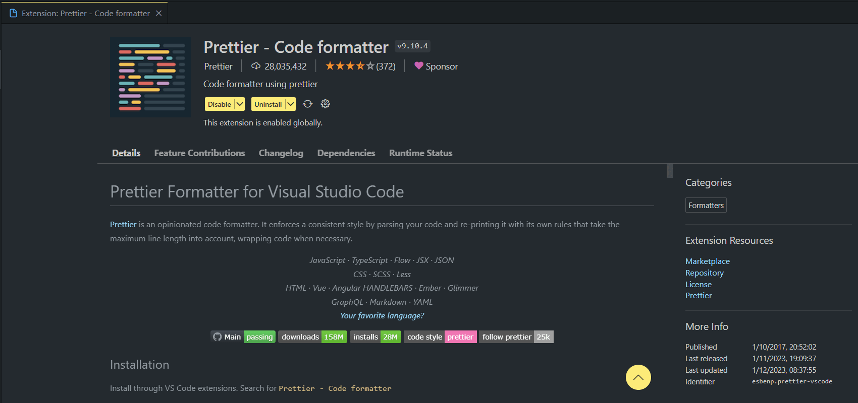 Prettier VSCode Plugin