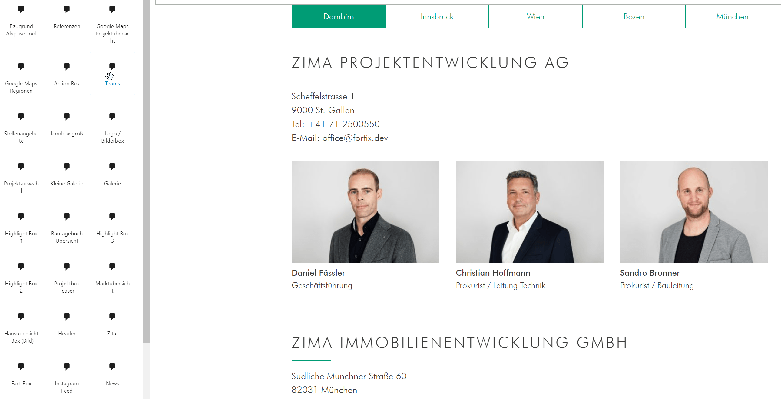 ZIMA Website Components