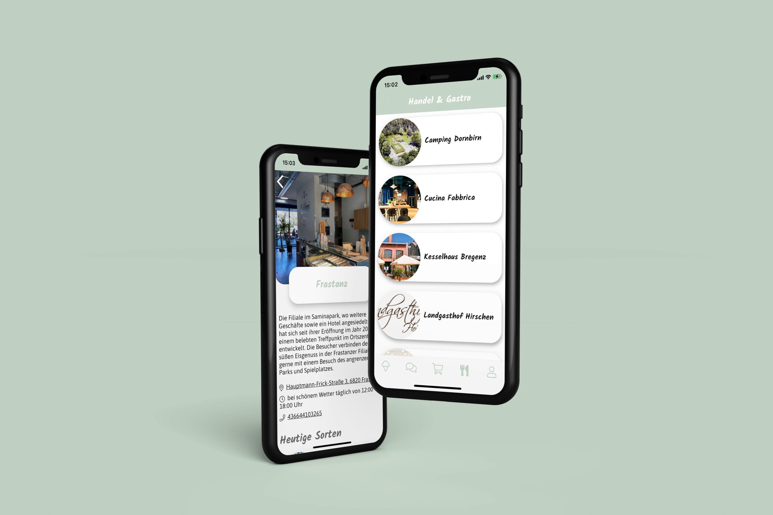 Eismanufkatur Kolibri App Mockup