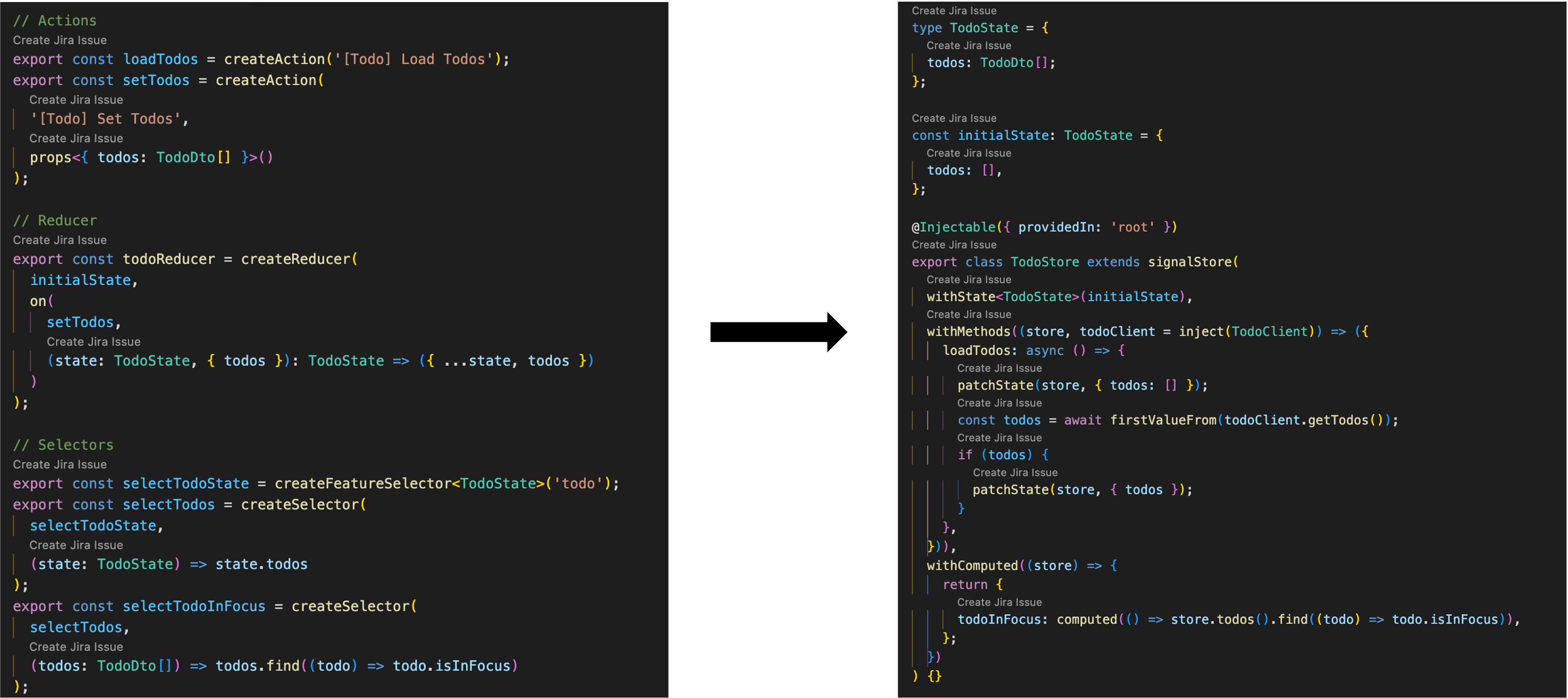 Auszug Migration von NgRx zu Signal Stores